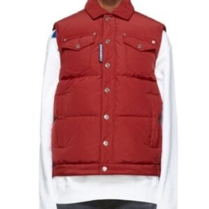 Dsquared2 Men's Red Puffer Vest Gilet IT46 US Sz S NWT